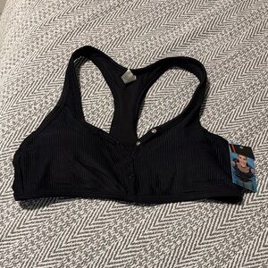 Sports Illustrated Swim Black Ribbed Bikini Top